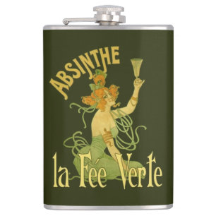 Absinthe Green Fairy La Fee Verte, Poster Steampun Heupfles