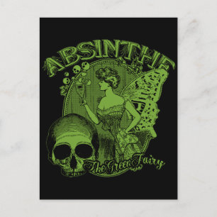 Absinthe Green Fairy Lady Briefkaart