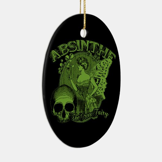 Absinthe Green Fairy Lady Keramisch Ornament (Rechts)