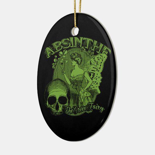 Absinthe Green Fairy Lady Keramisch Ornament (Links)