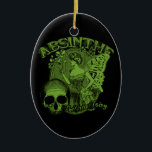 Absinthe Green Fairy Lady Keramisch Ornament<br><div class="desc">Een collage van een ouderwetse dame in een korset,  schedels en sprookjes met de woorden "Absinthe The Green Fairy".</div>