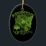 Absinthe Green Fairy Lady Keramisch Ornament<br><div class="desc">Een collage van een ouderwetse dame in een korset,  schedels en sprookjes met de woorden "Absinthe The Green Fairy".</div>