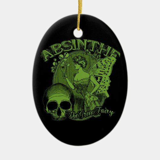 Absinthe Green Fairy Lady Keramisch Ornament (Voorkant)