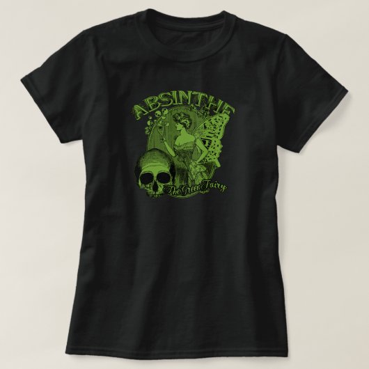 Absinthe Green Fairy Lady T-shirt (Design voorkant)
