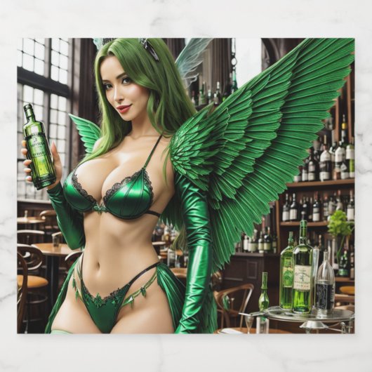 Absinthe Green Fairy Likeurfles Etiket (Enkel label)