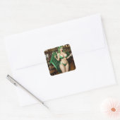 Absinthe Green Fairy Vierkante Sticker (Envelop)