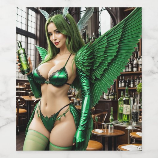 Absinthe Green Fairy Wijn Etiket (Enkel label)