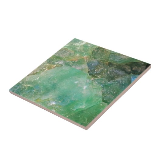 Absinthe Green Quartz Crystal Tegeltje (Zijkant)