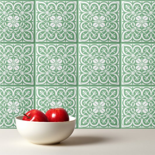Absinthe Groen patroon Portugees Mediterraan Tegeltje