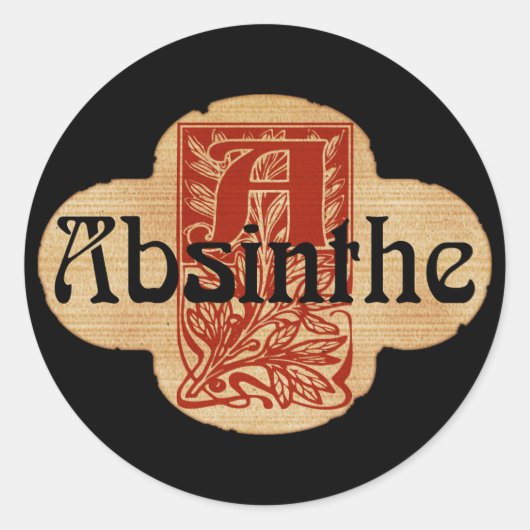Absinthe Imaginal Flesable Ronde Sticker (Voorkant)