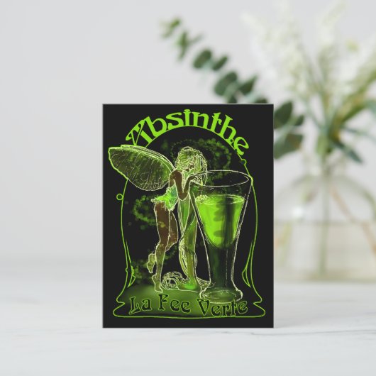 Absinthe La Fee verte faire with Glass Briefkaart (Staand voorkant)