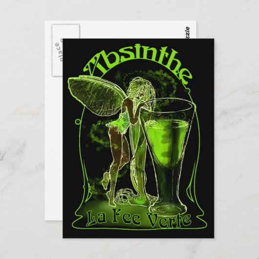 Absinthe La Fee verte faire with Glass Briefkaart (Voorkant / Achterkant)