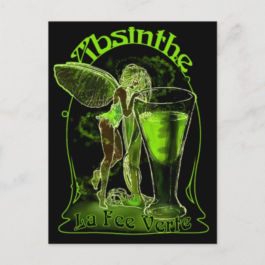 Absinthe La Fee verte faire with Glass Briefkaart (Voorkant)
