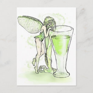 Absinthe La Fee verte faire with Glass (geen tekst Briefkaart