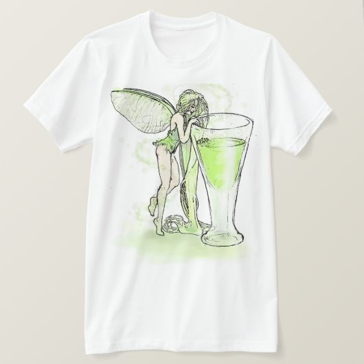 Absinthe La Fee verte faire with Glass (geen tekst T-shirt (Design voorkant)