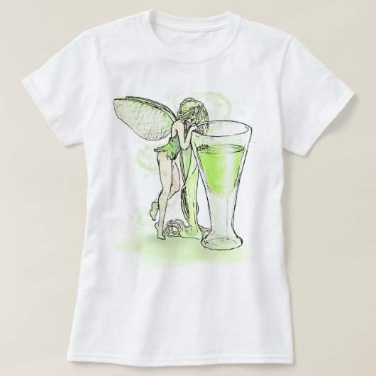 Absinthe La Fee verte faire with Glass (geen tekst T-shirt (Design voorkant)