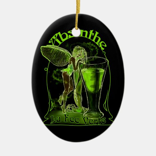 Absinthe La Fee verte faire with Glass Keramisch Ornament (Voorkant)