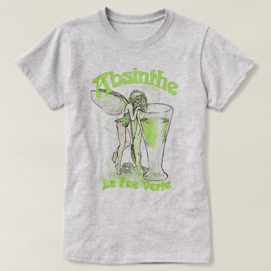 Absinthe La Fee Verte Fee met Glas T-shirt (Design voorkant)