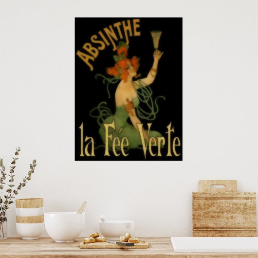 Absinthe La Fee Verte Poster (Keuken)