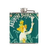  Absinthe Lady Liqueur Art Nouveau Label Heupfles (Achterkant)