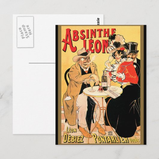 Absinthe Leon Briefkaart (Voorkant / Achterkant)