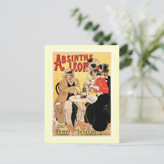 Absinthe Leon  Drink en kunst Briefkaart (Staand voorkant)