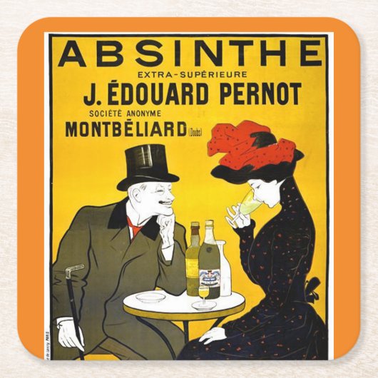 Absinthe Leonetto Cappiello  reclame Kartonnen Onderzetters (Voorkant)