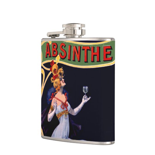  Absinthe Liqueur Art Nouveau Label Flask Heupfles (Links)