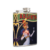  Absinthe Liqueur Art Nouveau Label Flask Heupfles (Rechts)