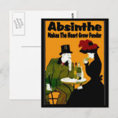 Absinthe MAkes the Heart Grow Fonder Briefkaart (Voorkant / Achterkant)