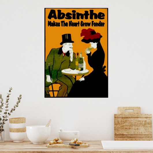 Absinthe MAkes the Heart Grow Fonder Poster (Keuken)