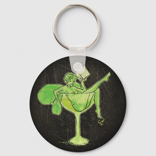Absinthe Meisje In Glas (geen tekst) Sleutelhanger (Voorkant)
