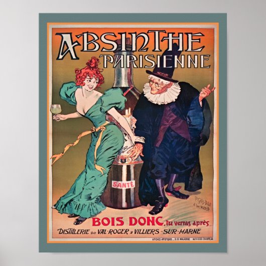 Absinthe Parisienne Art Nouveau Poster (Voorkant)