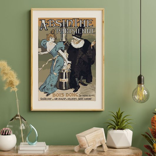 Absinthe Parisienne  Frans Adverteren Poster