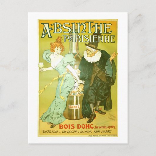 Absinthe Parisienne Gélis-Didot Malteste Fine Art Briefkaart (Voorkant)