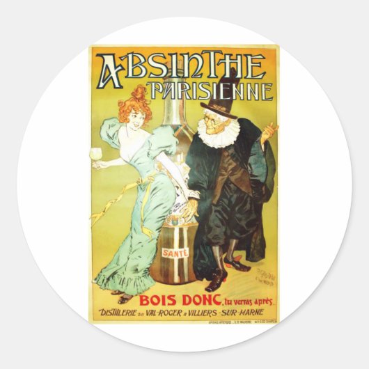 Absinthe parisienne ronde sticker (Voorkant)
