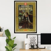 Absinthe playbill vintage play advertentie poster (Thuiskantoor)