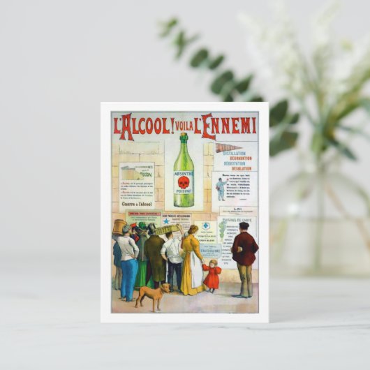 Absinthe Poison Briefkaart (Staand voorkant)