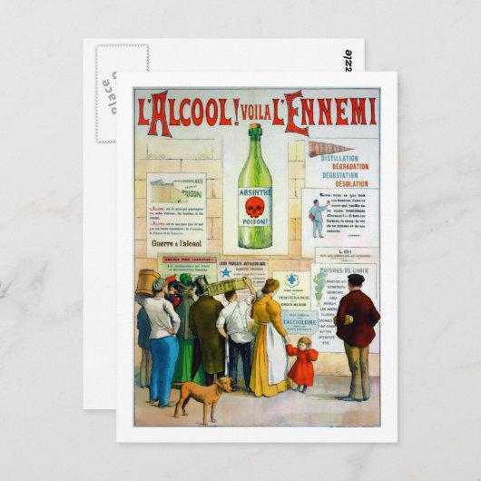 Absinthe Poison Briefkaart (Voorkant / Achterkant)