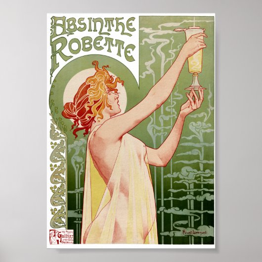 Absinthe Robette 1896 Antieke Poster Gerestaureerd (Voorkant)