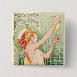 Absinthe Robette - Alcohol Oude Poster Vierkante Button 5,1 Cm