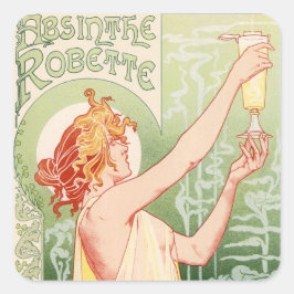 Absinthe Robette - Alcohol Oude Poster Vierkante Sticker