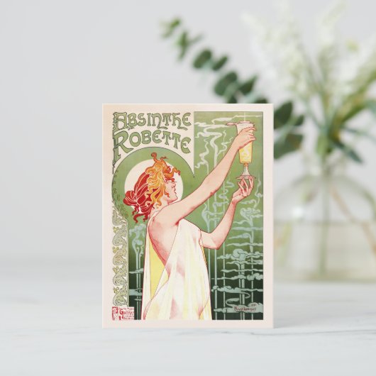 Absinthe Robette (crème) Briefkaart (Staand voorkant)