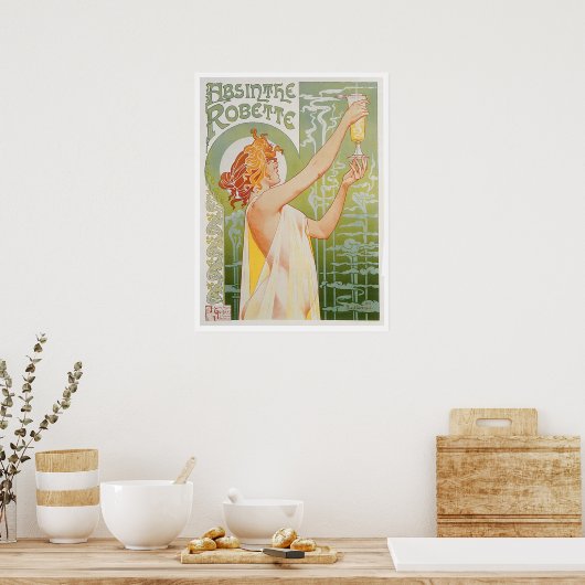 Absinthe Robette  Drink en kunst Poster (Keuken)