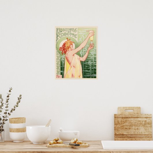 Absinthe Robette  Frans Adverteren Poster (Keuken)