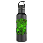 Absinthe Skull Green Fairy Retro design Waterfles (Voorkant)