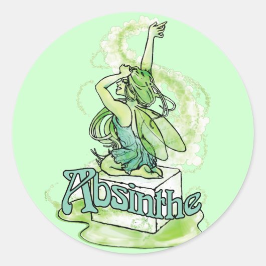 Absinthe Sugar Cube Fairy Ronde Sticker (Voorkant)
