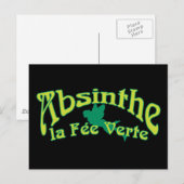 Absinthe Tekst La Fee Verte Briefkaart (Voorkant / Achterkant)
