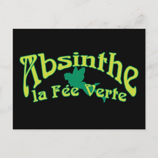 Absinthe Tekst La Fee Verte Briefkaart (Voorkant)