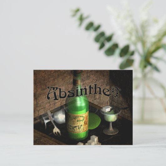 Absinthe Tray stille leven Briefkaart (Staand voorkant)